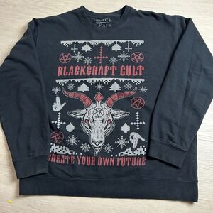 BlackCraft Cult Ugly Christmas Sweater Sweatshirt XL Baphomet Goat Pentagram